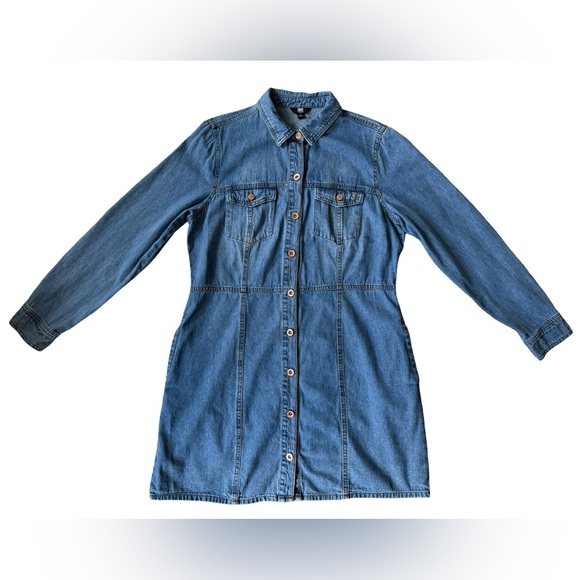 Frye - Women’s Button Down Denim Shirt Dress (EUC) Size: L - Picture 4 of 12